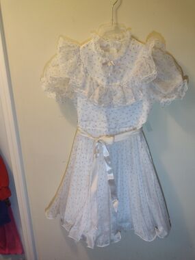 Vintage Merry Girl Fancy Party Dress Frilly Size 10 With Liner Made In The USA